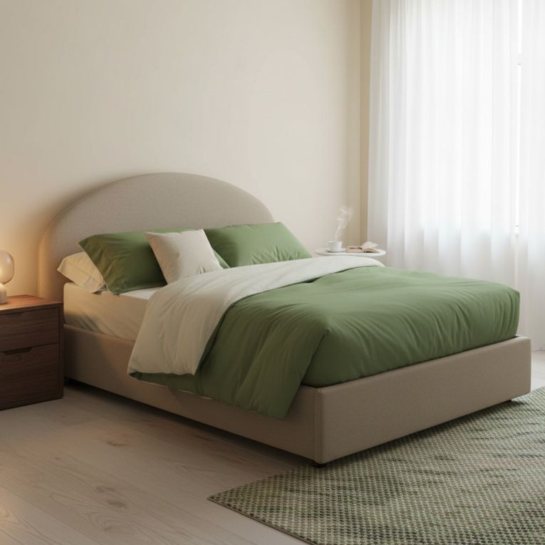 Letto piazza e mezza Ambher, con materasso Cm 120x190 incluso, Tortora