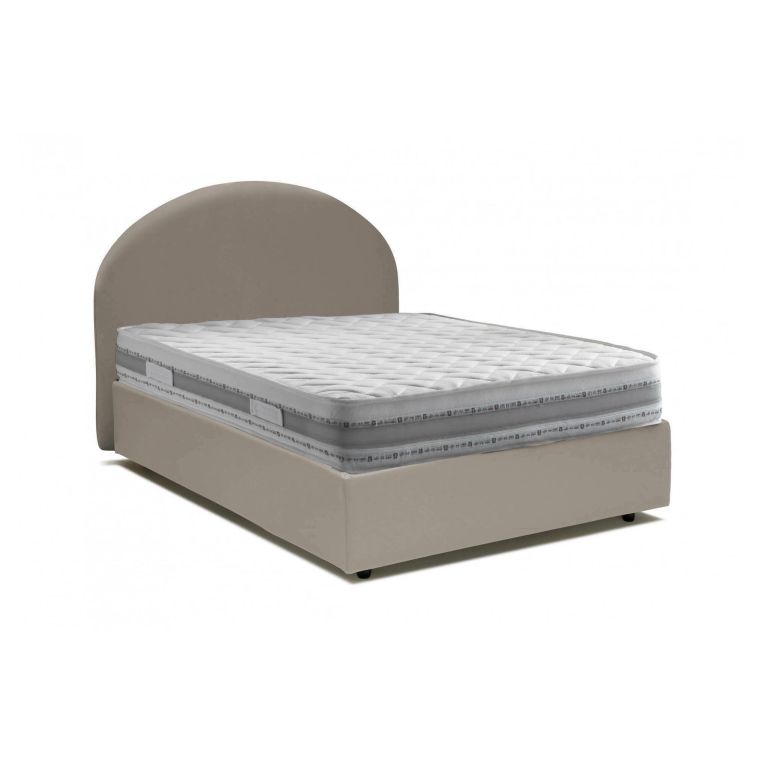 Letto piazza e mezza Ambher, con materasso Cm 120x190 incluso, Tortora