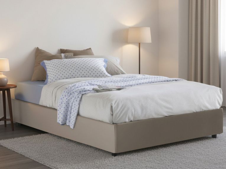 Letto piazza e mezza Americas, adatto per materasso Cm 120x200, Tortora