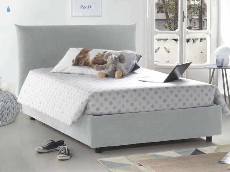 Letto piazza e mezza Amorino, adatto per materasso Cm 120x190, Bianco