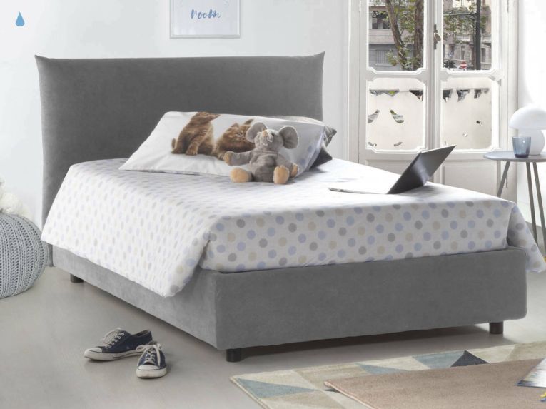 Letto piazza e mezza Amorino, adatto per materasso Cm 120x190, Grigio
