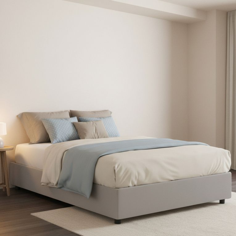 Letto piazza e mezza Anahi, con materasso Cm 120x190 incluso, Bianco
