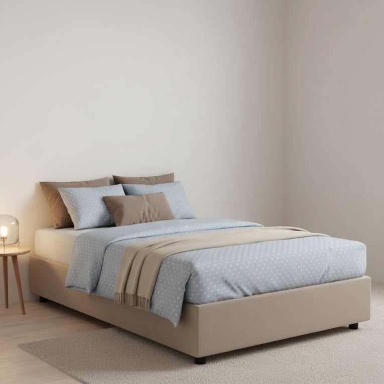Letto piazza e mezza Anahi, con materasso Cm 120x190 incluso, Tortora