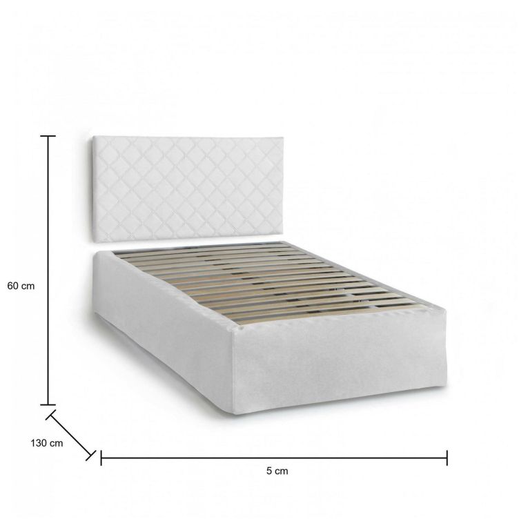 Letto piazza e mezza Anas, adatto a materasso da Cm 120x190, Bianco
