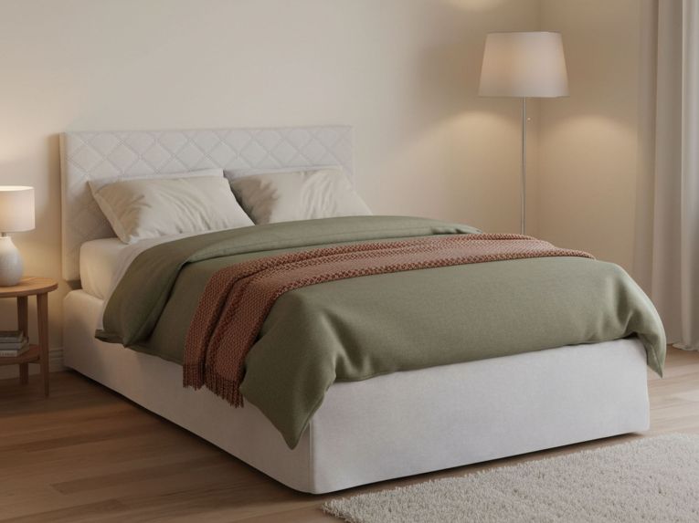 Letto piazza e mezza Anas, adatto a materasso da Cm 120x190, Bianco