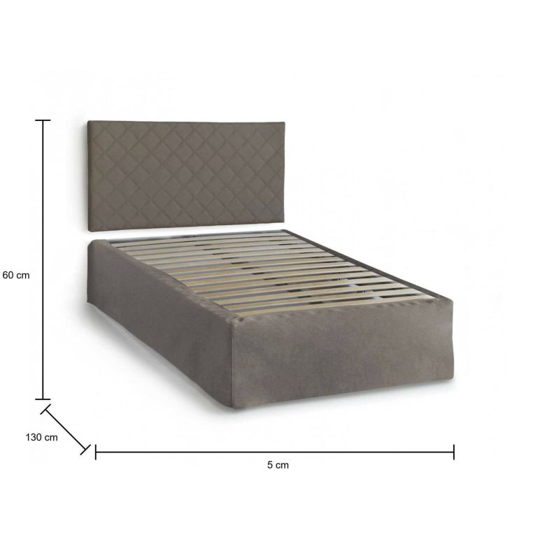 Letto piazza e mezza Anas, adatto a materasso da Cm 120x190, Tortora