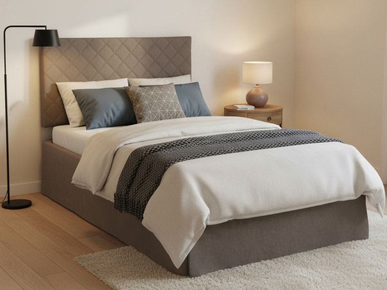 Letto piazza e mezza Anas, adatto a materasso da Cm 120x190, Tortora