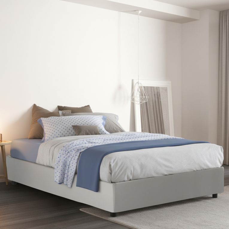 Letto piazza e mezza Andla, adatto per materasso Cm 120x200, Bianco