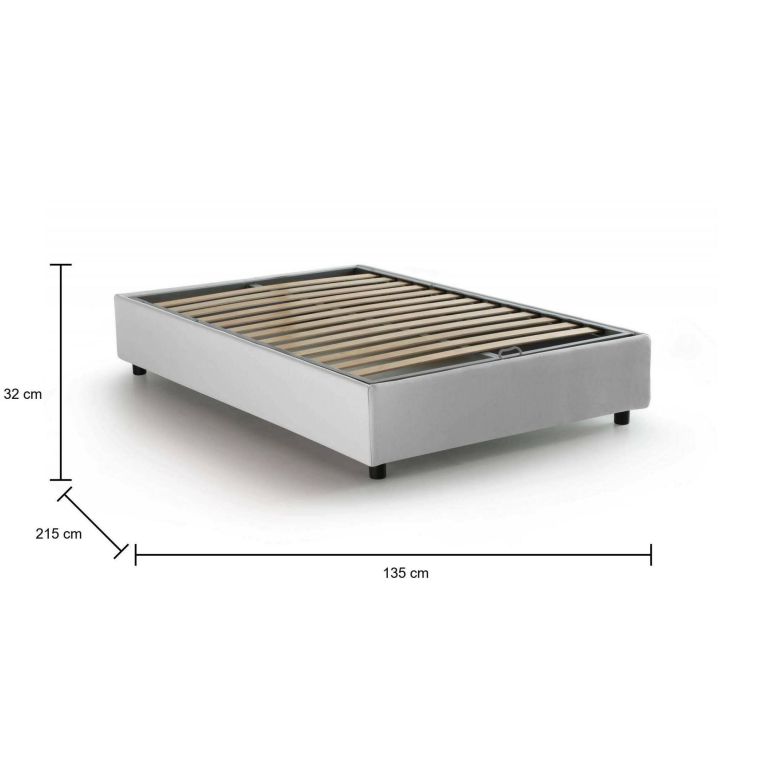 Letto piazza e mezza Andla, adatto per materasso Cm 120x200, Bianco