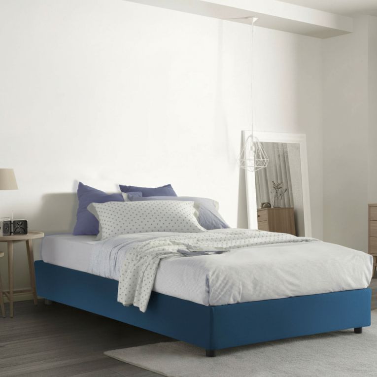 Letto piazza e mezza Andla, adatto per materasso Cm 120x200, Blu