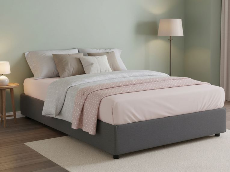 Letto piazza e mezza Andla, adatto per materasso Cm 120x200, Grigio