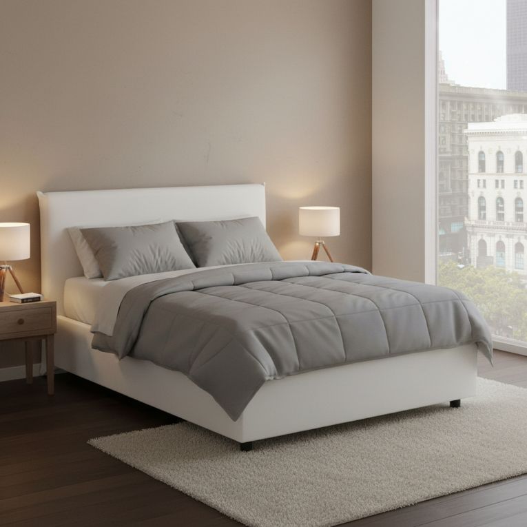 Letto piazza e mezza Ante, con materasso Cm 120x190 incluso, Bianco
