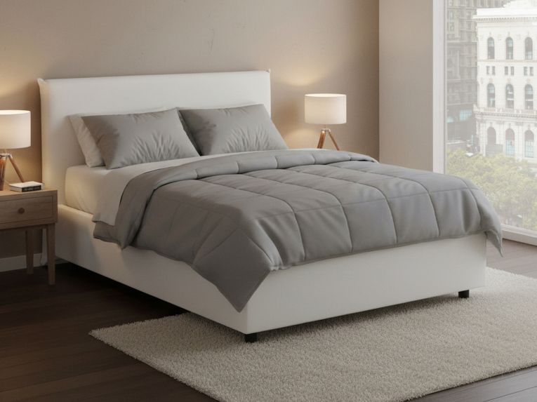 Letto piazza e mezza Ante, con materasso Cm 120x190 incluso, Bianco
