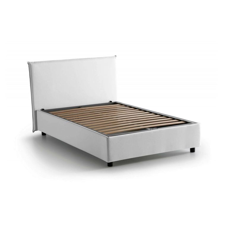 Letto piazza e mezza Anyta, adatto per materasso Cm 120x190, Bianco