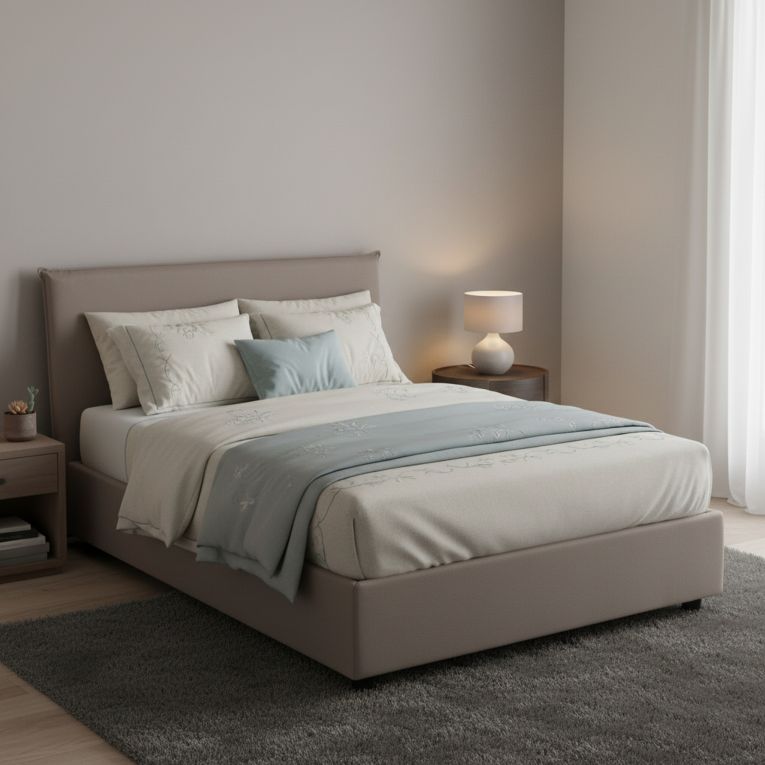Letto piazza e mezza Anyta, adatto per materasso Cm 120x190, Tortora