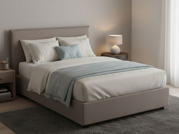 Letto piazza e mezza Anyta, adatto per materasso Cm 120x190, Tortora