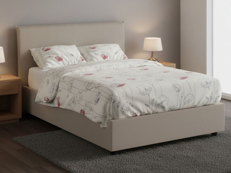 Letto piazza e mezza April, adatto per materasso Cm 120x200, Tortora