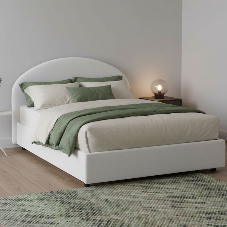 Letto piazza e mezza Aquanette, adatto per materasso Cm 120x190, Bianco