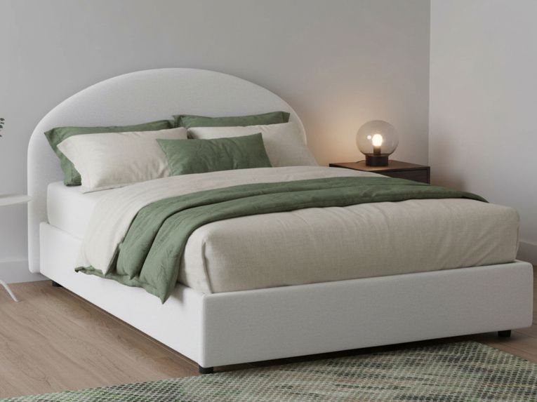Letto piazza e mezza Aquanette, adatto per materasso Cm 120x190, Bianco