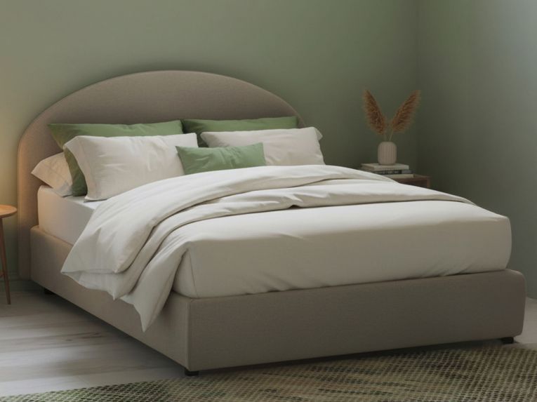 Letto piazza e mezza Aquanette, adatto per materasso Cm 120x190, Tortora