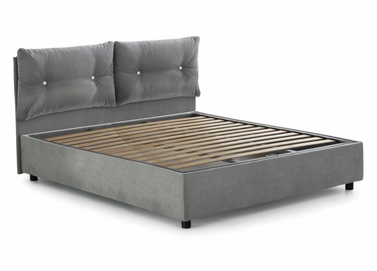 Letto piazza e mezza Arieta, con materasso Cm 120x190 incluso, Grigio