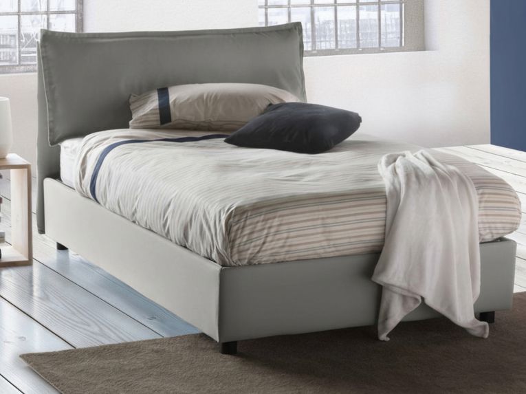 Letto piazza e mezza Arnaldo, adatto per materasso Cm 120x200, Grigio