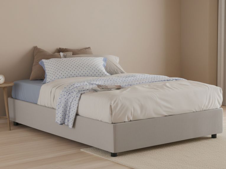 Letto piazza e mezza Arnoldi, con materasso Cm 120x200 incluso, Bianco