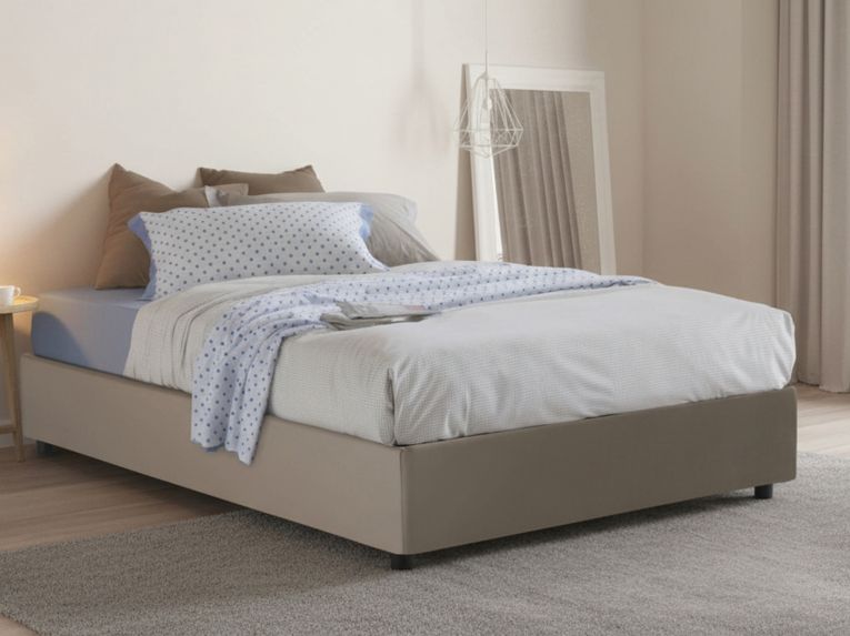 Letto piazza e mezza Arnoldi, con materasso Cm 120x200 incluso, Tortora