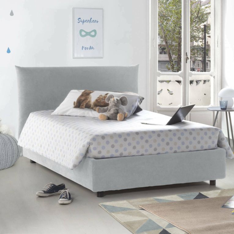 Letto piazza e mezza Arpaise, con materasso Cm 120x190 incluso, Bianco