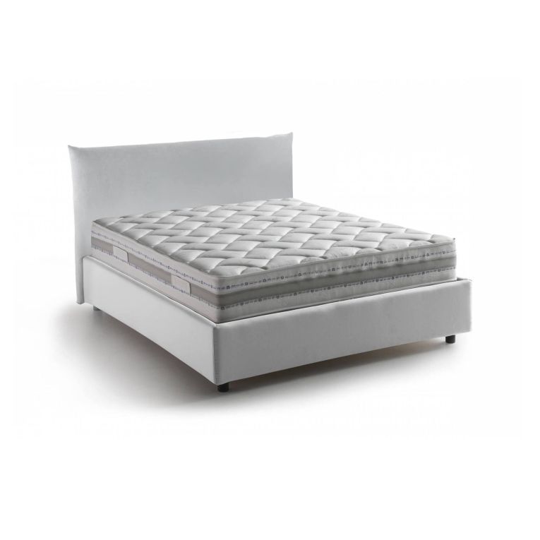 Letto piazza e mezza Arpaise, con materasso Cm 120x190 incluso, Bianco