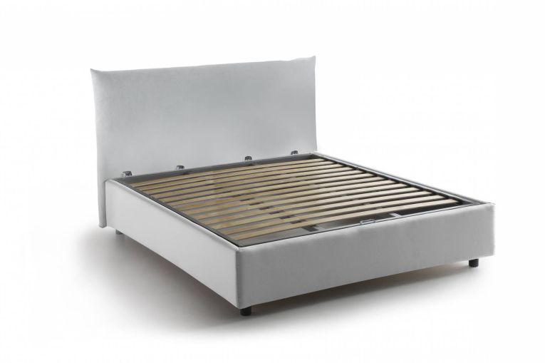 Letto piazza e mezza Arpaise, con materasso Cm 120x190 incluso, Bianco