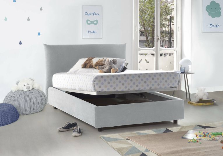 Letto piazza e mezza Arpaise, con materasso Cm 120x190 incluso, Bianco