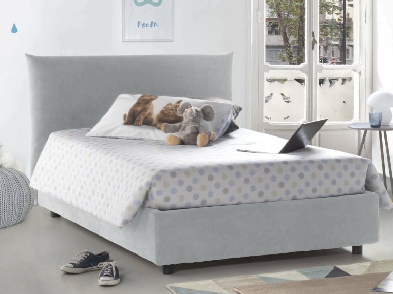 Letto piazza e mezza Arpaise, con materasso Cm 120x190 incluso, Bianco