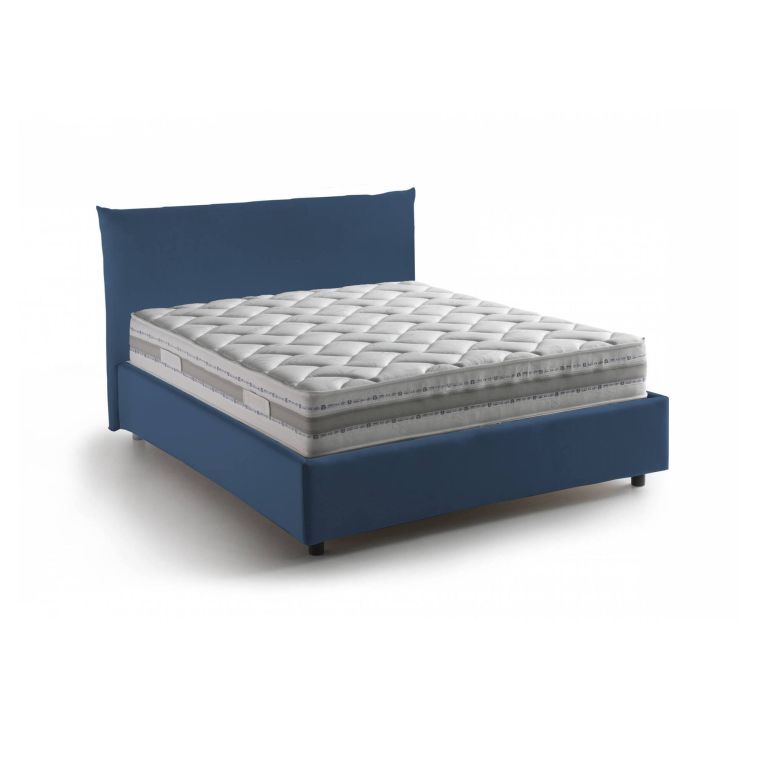 Letto piazza e mezza Arpaise, con materasso Cm 120x190 incluso, Blu