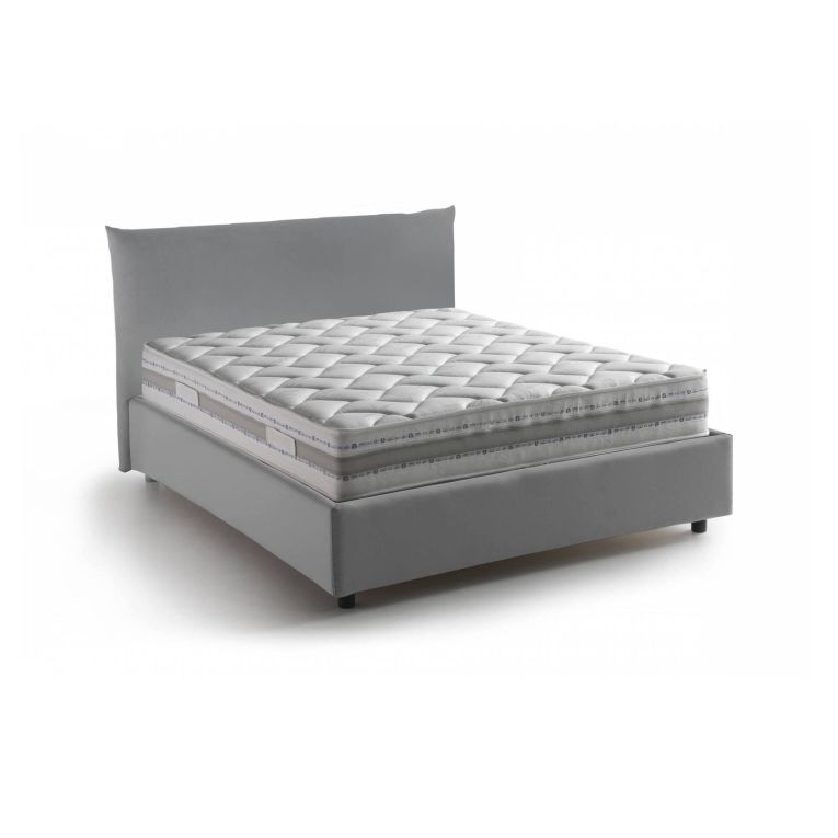 Letto piazza e mezza Arpaise, con materasso Cm 120x190 incluso, Grigio