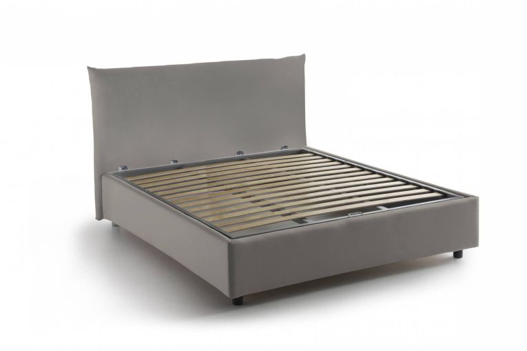 Letto piazza e mezza Arpaise, con materasso Cm 120x190 incluso, Tortora
