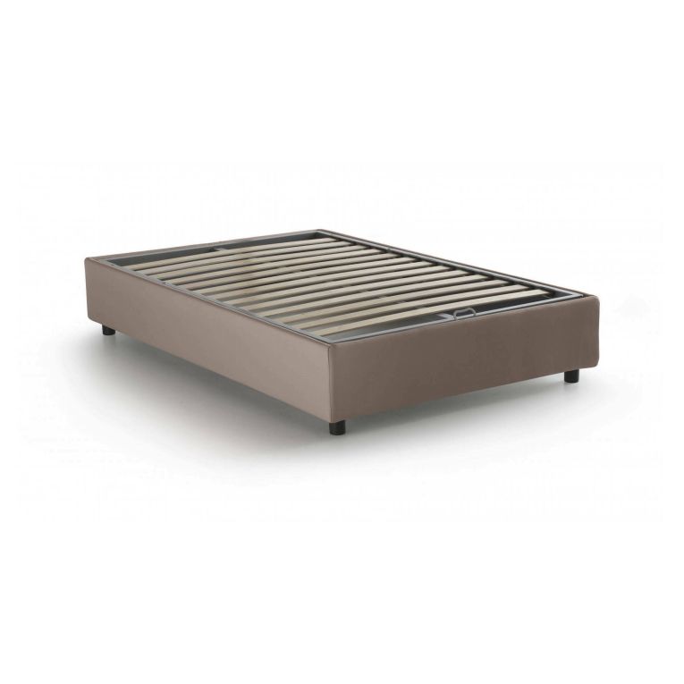 Letto piazza e mezza Asid, adatto per materasso Cm 120x190, Tortora