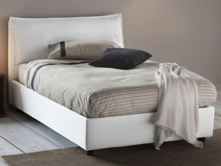 Letto piazza e mezza Asso, adatto per materasso Cm 120x190, Bianco
