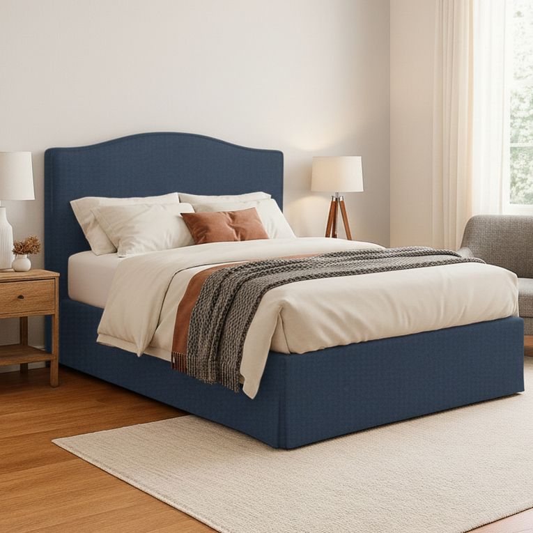Letto Piazza e Mezza blu Sfoderabile Contenitore, Dimensione Materasso 120x190 cm - Lavagna