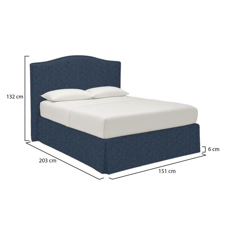 Letto Piazza e Mezza blu Sfoderabile Contenitore, Dimensione Materasso 120x190 cm - Lavagna