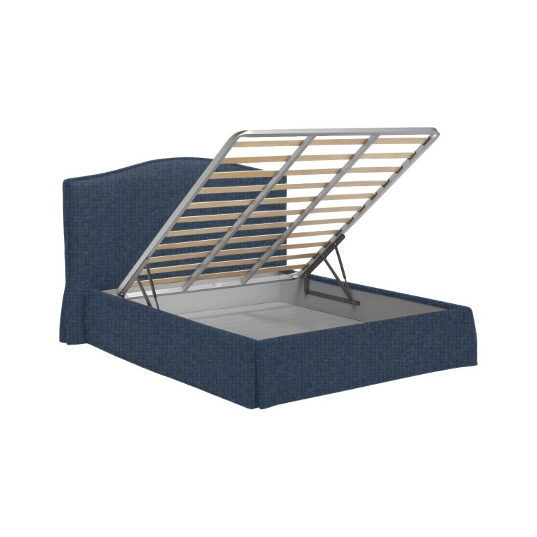 Letto Piazza e Mezza blu Sfoderabile Contenitore, Dimensione Materasso 120x190 cm - Lavagna