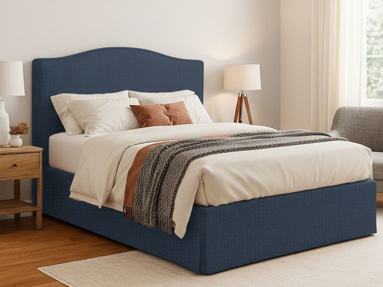 Letto Piazza e Mezza blu Sfoderabile Contenitore, Dimensione Materasso 120x190 cm - Lavagna