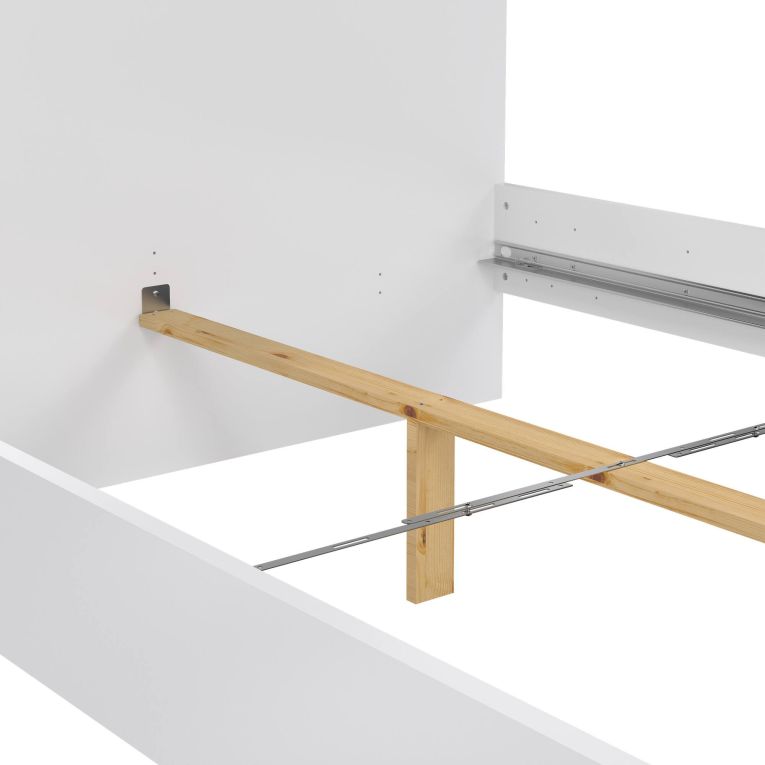Letto piazza e mezza Bora, 146x207 h80 cm, Bianco
