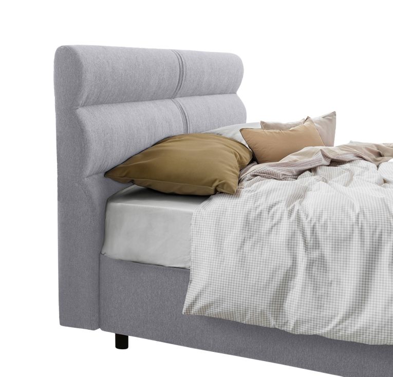 Letto piazza e mezza Brinzio, Con materasso Cm 120x200 incluso, Grigio