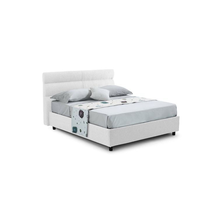 Letto piazza e mezza Briona, Adatto a materasso Cm 120x200, Bianco