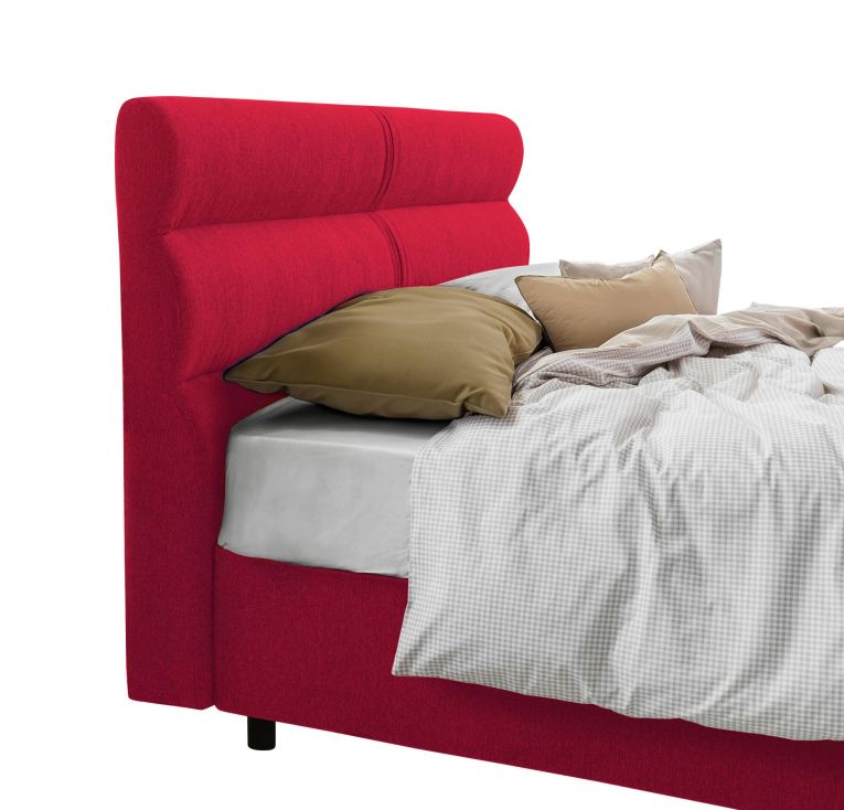 Letto piazza e mezza Briona, Adatto a materasso Cm 120x200, Rosso