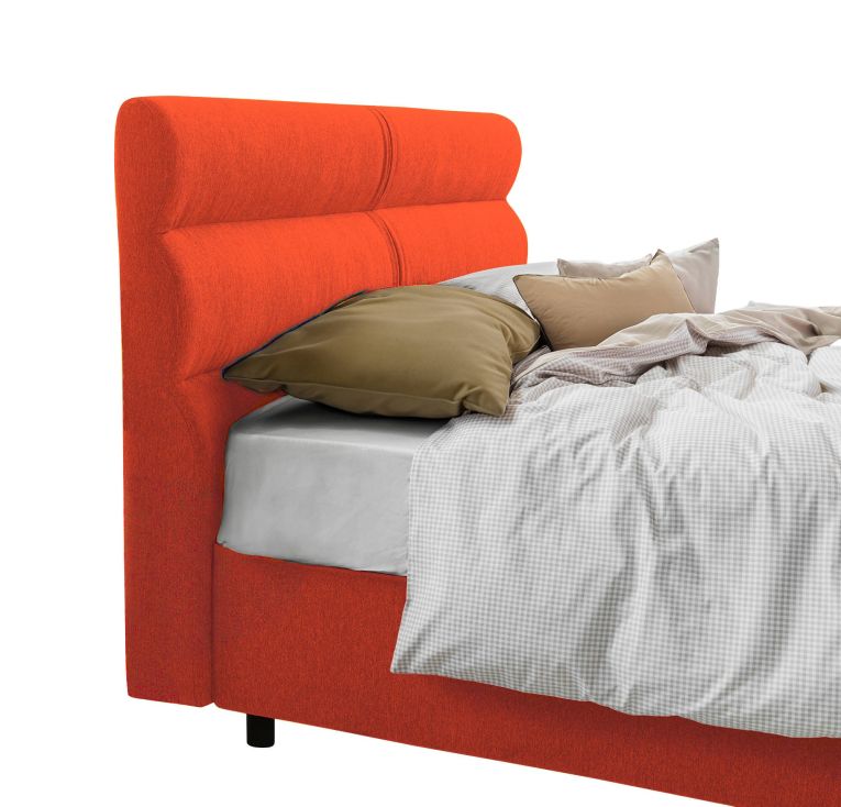 Letto piazza e mezza Briosco, Con materasso Cm 120x190 incluso, Arancione