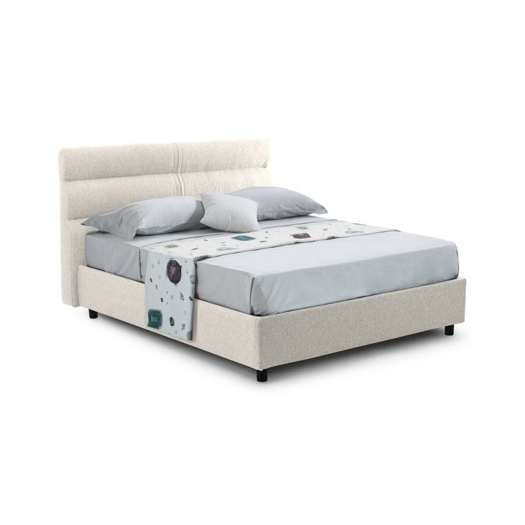 Letto piazza e mezza Brivio, Adatto a materasso Cm 120x190, Beige