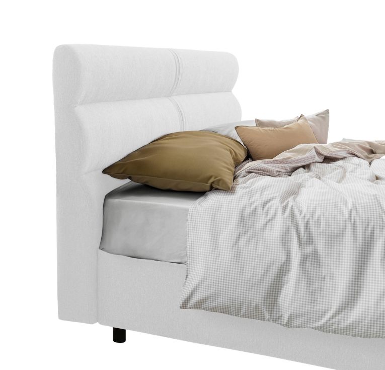 Letto piazza e mezza Brivio, Adatto a materasso Cm 120x190, Bianco