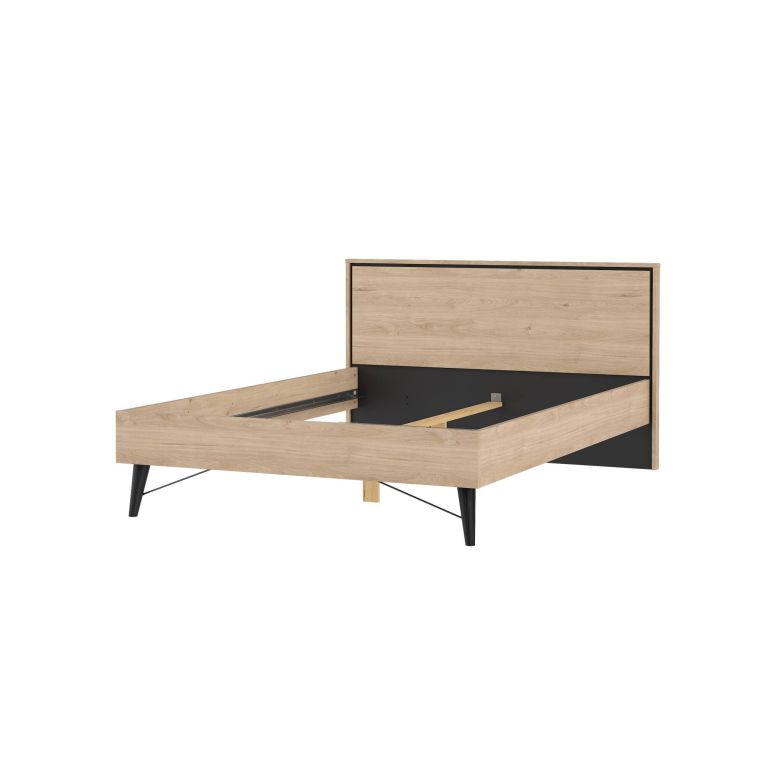 Letto piazza e mezza Capucin, Sommier per camera da letto, Giroletto per stanza, Struttura porta materasso, 207x153 h91 cm, Rovere
